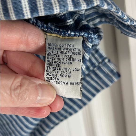 Vintage Y2K 90's Allison Daley Blue & White Striped Women's Shacket - Picture 4 of 8